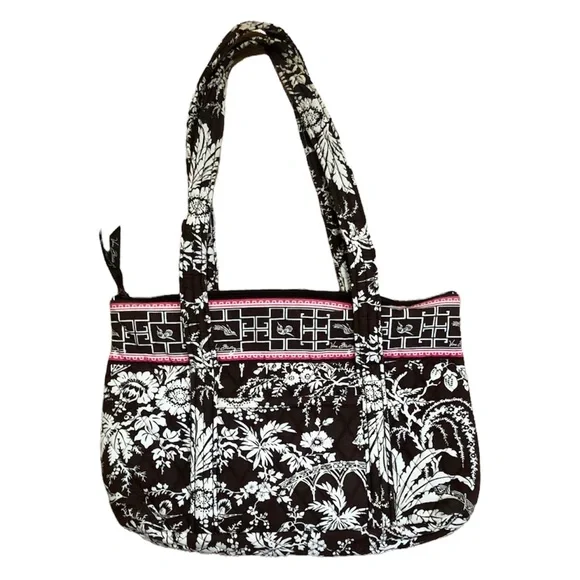 Vera Bradley Imperial Toile Brown, White and Pink Shoulder Bag - Picture 2 of 6
